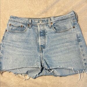 Levi Wedgie. Light Blue Denim Women Shorts